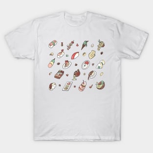 Japanese Food and Snacks Pattern T-Shirt